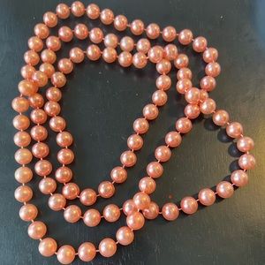 ONE PRE-OWNED 54” LARGE FAUX PEARLS NECKLACE CTM1